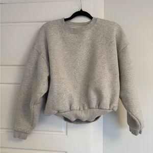 Babaton Heather Gray Crew Neck Sweater